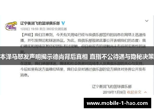 本泽马怒发声明揭示德尚背后真相 直指不公待遇与隐秘决策