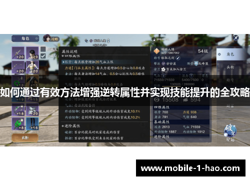如何通过有效方法增强逆转属性并实现技能提升的全攻略