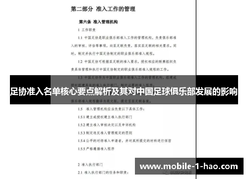 足协准入名单核心要点解析及其对中国足球俱乐部发展的影响 足协准入名单核心要点解析及其对中国足球俱乐部发展的影响