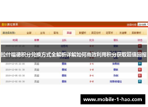 拉什福德积分兑换方式全解析详解如何高效利用积分获取超值回报 拉什福德积分兑换方式全解析详解如何高效利用积分获取超值回报
